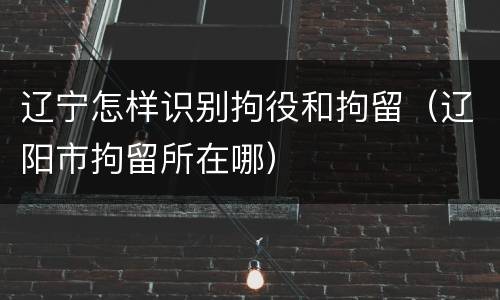 辽宁怎样识别拘役和拘留（辽阳市拘留所在哪）