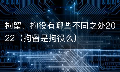拘留、拘役有哪些不同之处2022（拘留是拘役么）