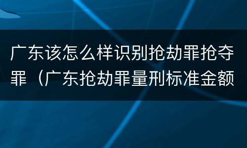 广东该怎么样识别抢劫罪抢夺罪（广东抢劫罪量刑标准金额）