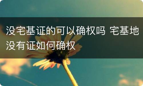 没宅基证的可以确权吗 宅基地没有证如何确权