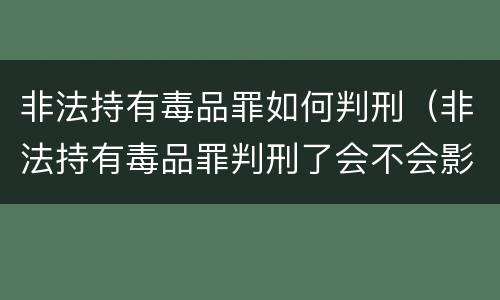 非法持有毒品罪如何判刑（非法持有毒品罪判刑了会不会影响孩子）