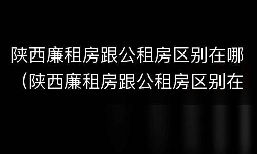 陕西廉租房跟公租房区别在哪（陕西廉租房跟公租房区别在哪里）