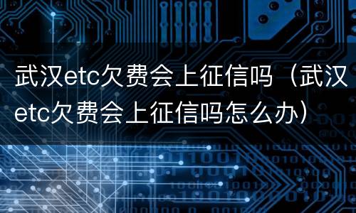 武汉etc欠费会上征信吗（武汉etc欠费会上征信吗怎么办）