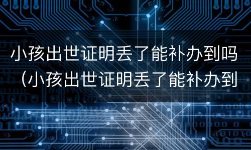 小孩出世证明丢了能补办到吗（小孩出世证明丢了能补办到吗怎么办）