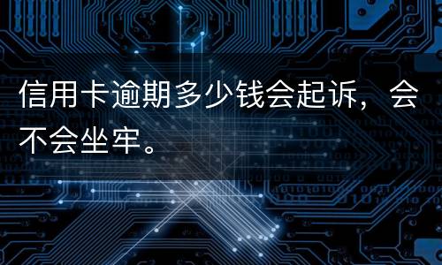 信用卡逾期多少钱会起诉，会不会坐牢。