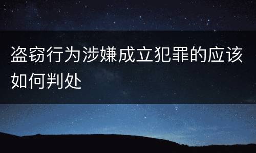 盗窃行为涉嫌成立犯罪的应该如何判处