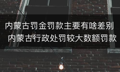 内蒙古罚金罚款主要有啥差别 内蒙古行政处罚较大数额罚款标准