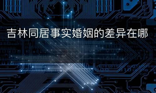 吉林同居事实婚姻的差异在哪
