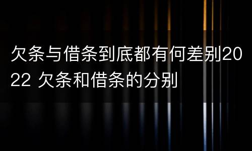 欠条与借条到底都有何差别2022 欠条和借条的分别