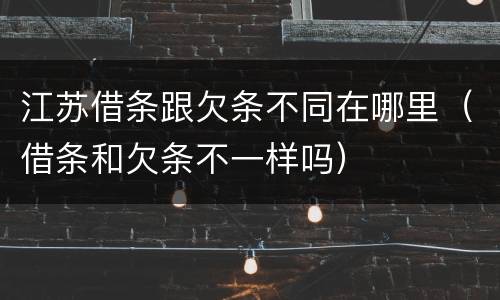 江苏借条跟欠条不同在哪里（借条和欠条不一样吗）