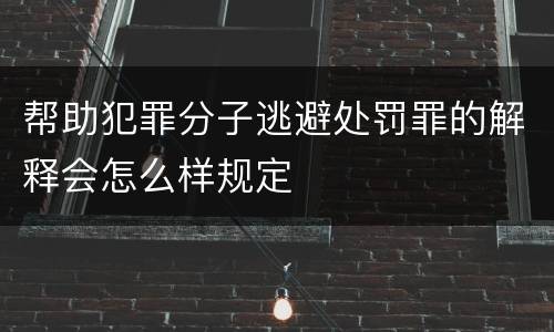 帮助犯罪分子逃避处罚罪的解释会怎么样规定