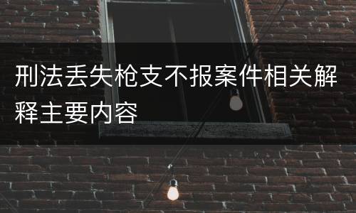 刑法丢失枪支不报案件相关解释主要内容