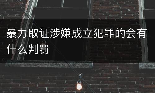 暴力取证涉嫌成立犯罪的会有什么判罚