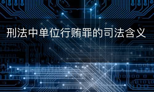 刑法中单位行贿罪的司法含义