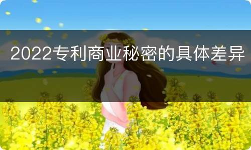 2022专利商业秘密的具体差异