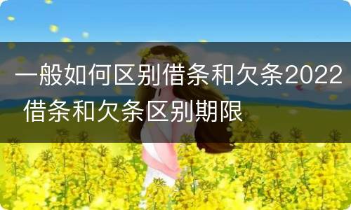一般如何区别借条和欠条2022 借条和欠条区别期限