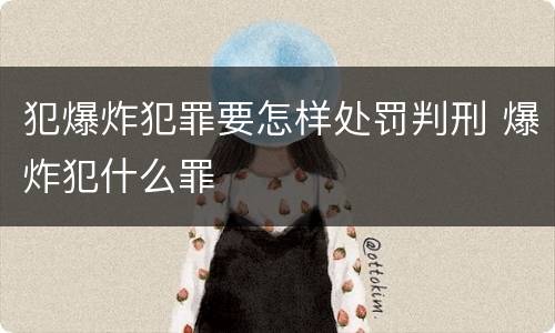 犯爆炸犯罪要怎样处罚判刑 爆炸犯什么罪