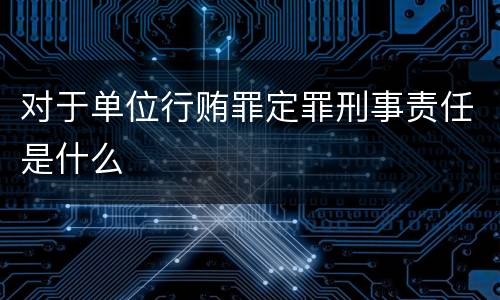 对于单位行贿罪定罪刑事责任是什么