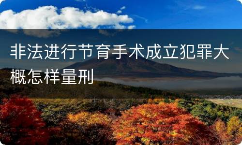 非法进行节育手术成立犯罪大概怎样量刑