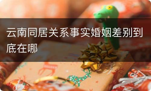 云南同居关系事实婚姻差别到底在哪