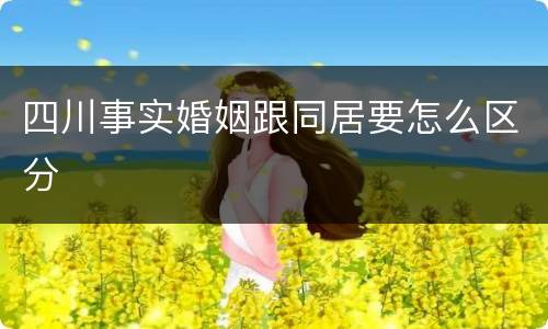 四川事实婚姻跟同居要怎么区分