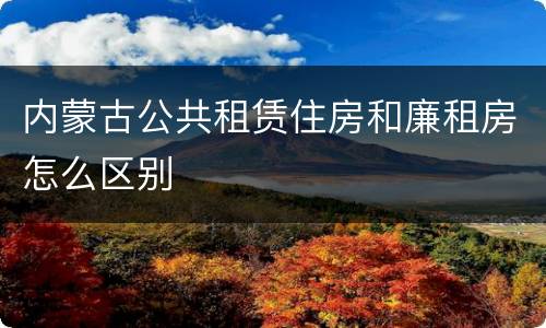 内蒙古公共租赁住房和廉租房怎么区别