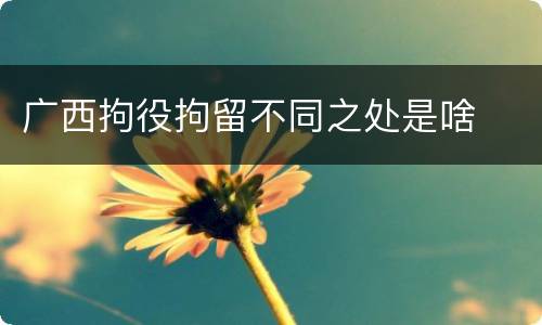 广西拘役拘留不同之处是啥