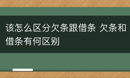该怎么区分欠条跟借条 欠条和借条有何区别