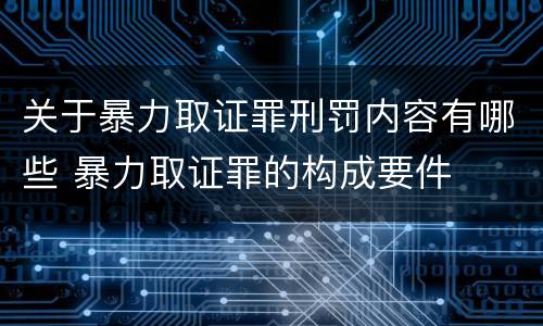 关于暴力取证罪刑罚内容有哪些 暴力取证罪的构成要件