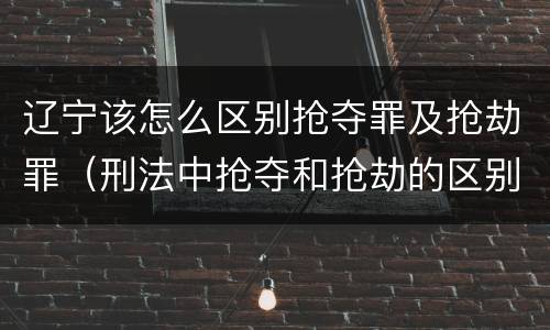 辽宁该怎么区别抢夺罪及抢劫罪（刑法中抢夺和抢劫的区别）