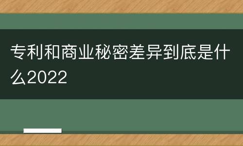 专利和商业秘密差异到底是什么2022
