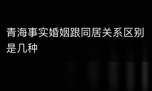 青海事实婚姻跟同居关系区别是几种