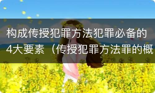 构成传授犯罪方法犯罪必备的4大要素（传授犯罪方法罪的概念和特征是什么）