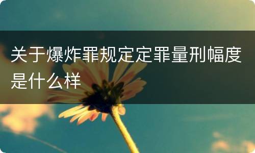 关于爆炸罪规定定罪量刑幅度是什么样