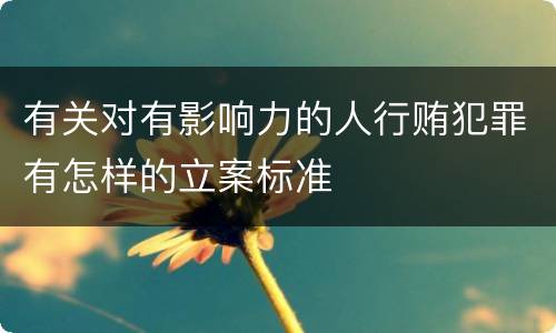 有关对有影响力的人行贿犯罪有怎样的立案标准