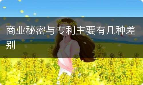 商业秘密与专利主要有几种差别