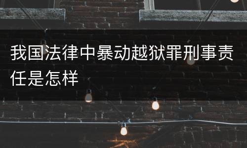 我国法律中暴动越狱罪刑事责任是怎样