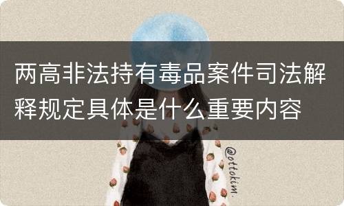 两高非法持有毒品案件司法解释规定具体是什么重要内容