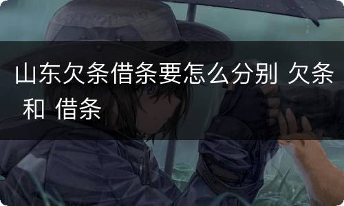 山东欠条借条要怎么分别 欠条 和 借条