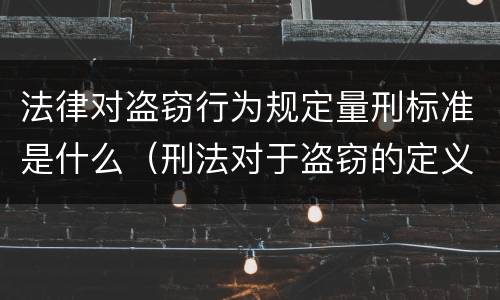 法律对盗窃行为规定量刑标准是什么（刑法对于盗窃的定义）