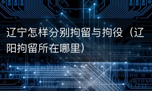 辽宁怎样分别拘留与拘役（辽阳拘留所在哪里）