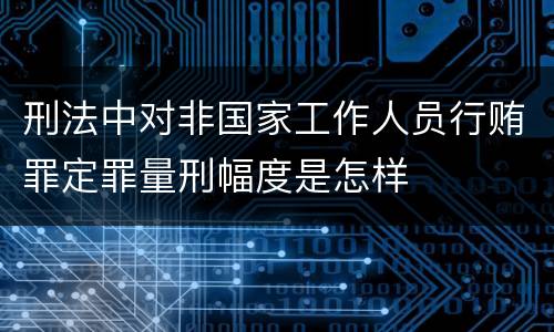 刑法中对非国家工作人员行贿罪定罪量刑幅度是怎样