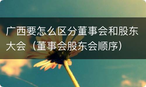 广西要怎么区分董事会和股东大会（董事会股东会顺序）
