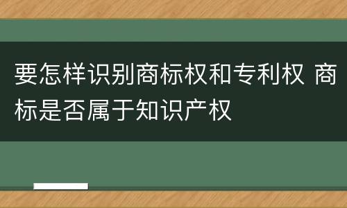 要怎样识别商标权和专利权 商标是否属于知识产权