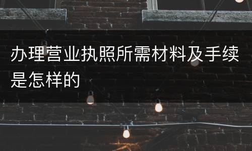 办理营业执照所需材料及手续是怎样的