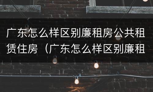 广东怎么样区别廉租房公共租赁住房（广东怎么样区别廉租房公共租赁住房和住宅）