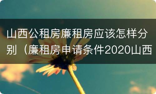 山西公租房廉租房应该怎样分别（廉租房申请条件2020山西）