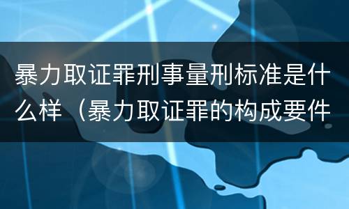 暴力取证罪刑事量刑标准是什么样（暴力取证罪的构成要件）