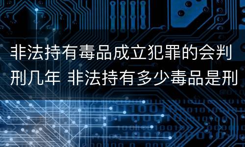 非法持有毒品成立犯罪的会判刑几年 非法持有多少毒品是刑事犯罪