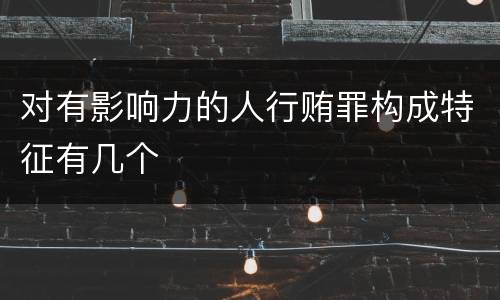 对有影响力的人行贿罪构成特征有几个